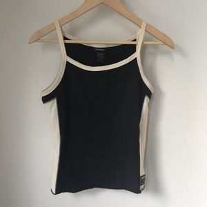 Express Active Black/Ivory Tank Top Size S